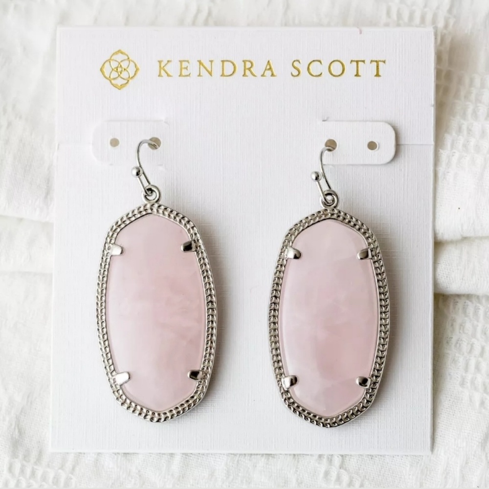 Kendra Scott Elle Silver Pink Quartz